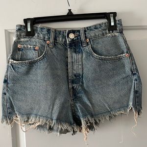 Zara Frayed Denim Shorts